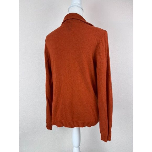 Eileen Fisher women's small burnt orange full zip cardigan wool cashmere angora - Picture 5 of 7